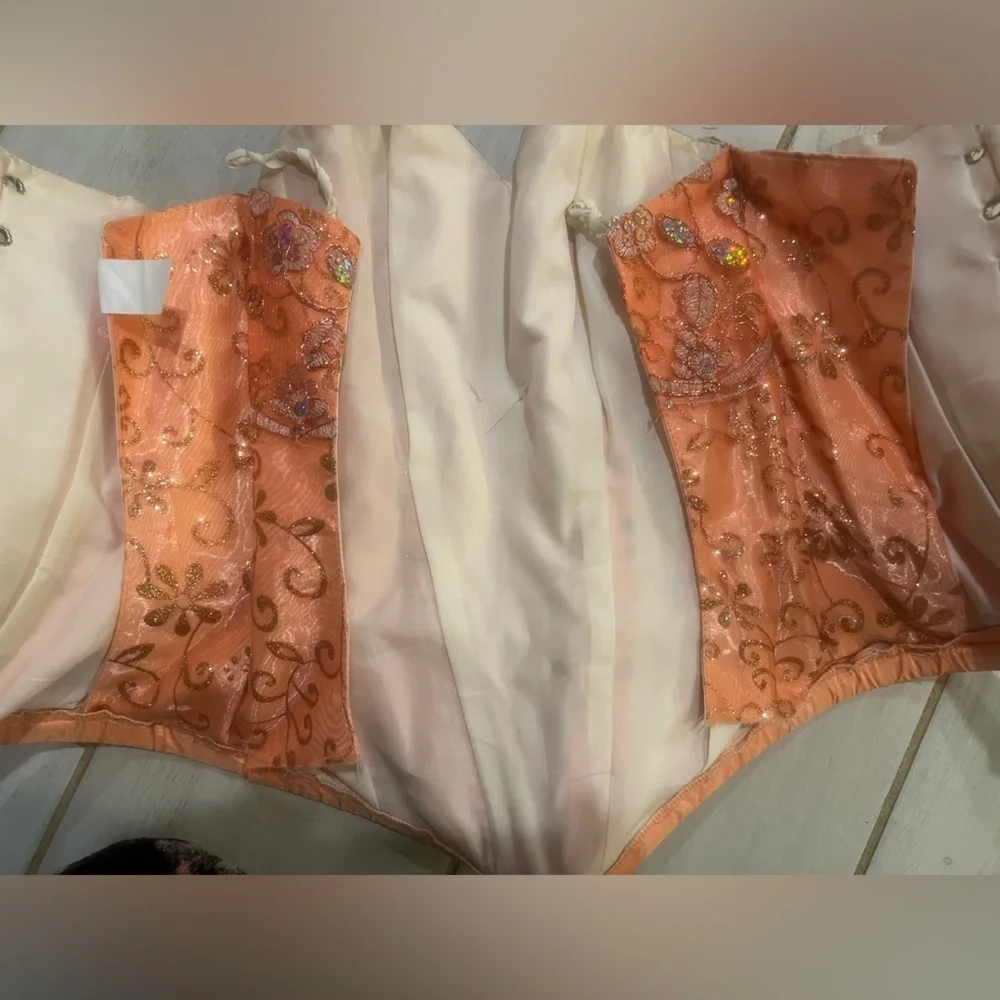 Expressions Elegant Coral Sequin Corset Ballgown Dress - Picture 11 of 17